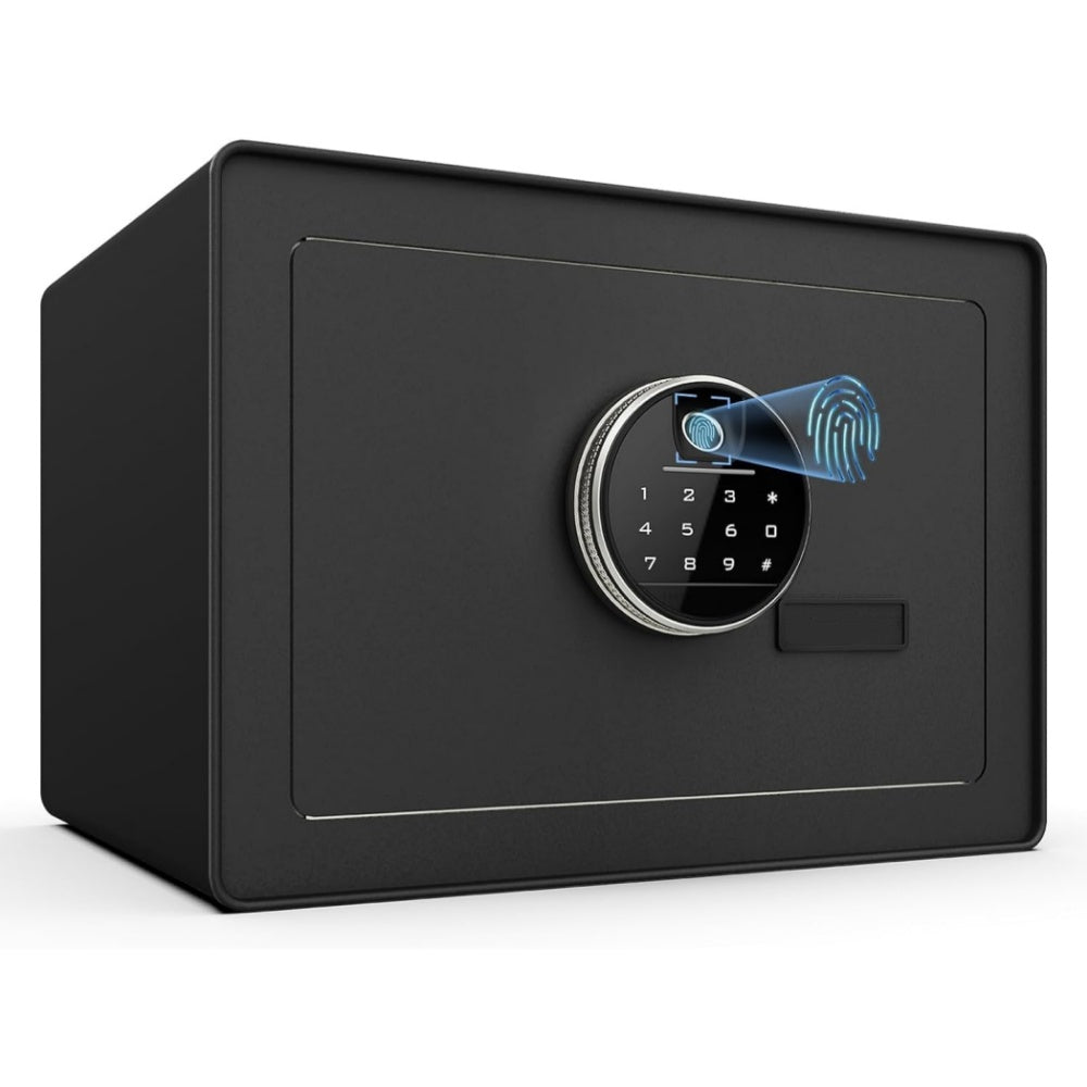 1.2 cu ft Fingerprint Safe Box with Keypad & Key, Removable Shelf