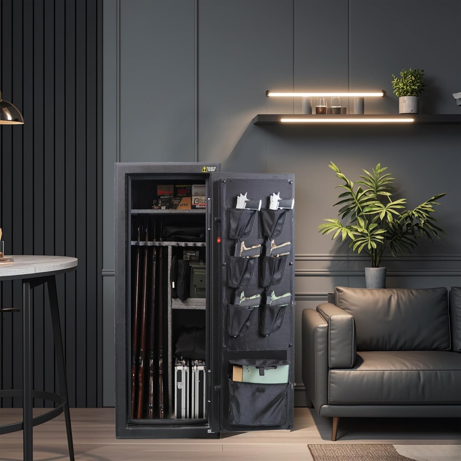 24 Gun Heavy-Duty Fireproof Safe Cabinet, Electronic Lock, No Assembly Required