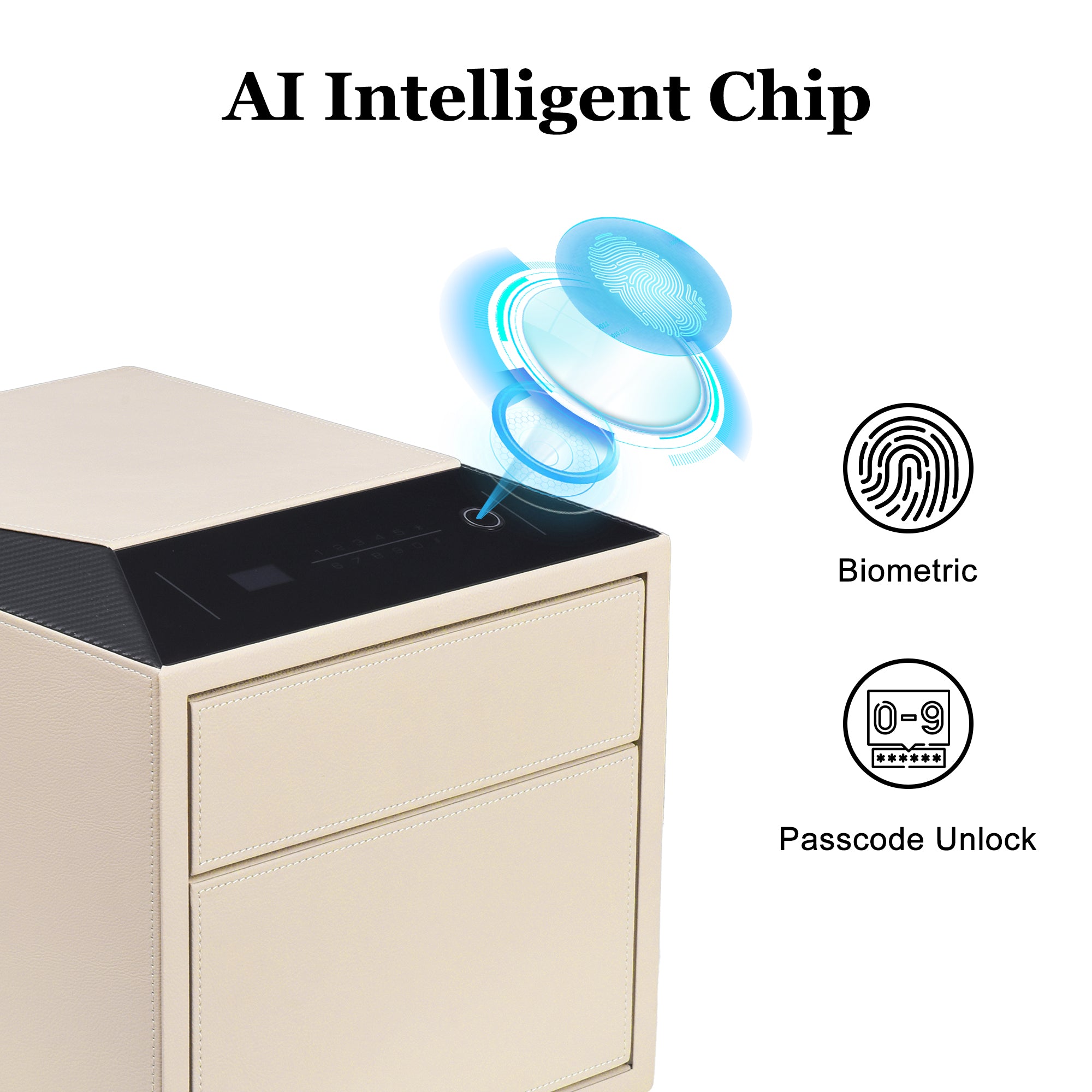 Smart Jewelry Safe Box with Fingerprint, Bluetooth & Auto Open