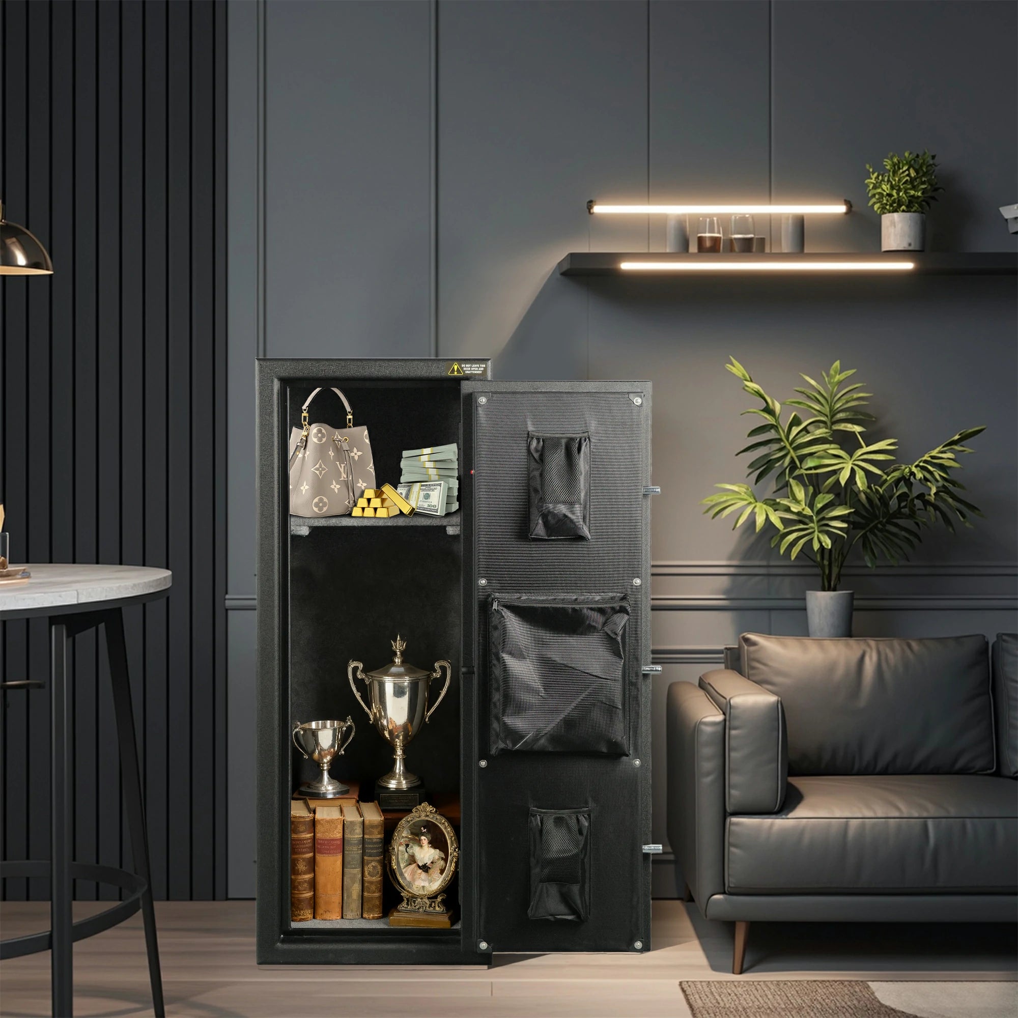 14 Gun Fireproof Safe Cabinet, Electronic Lock, No Assembly