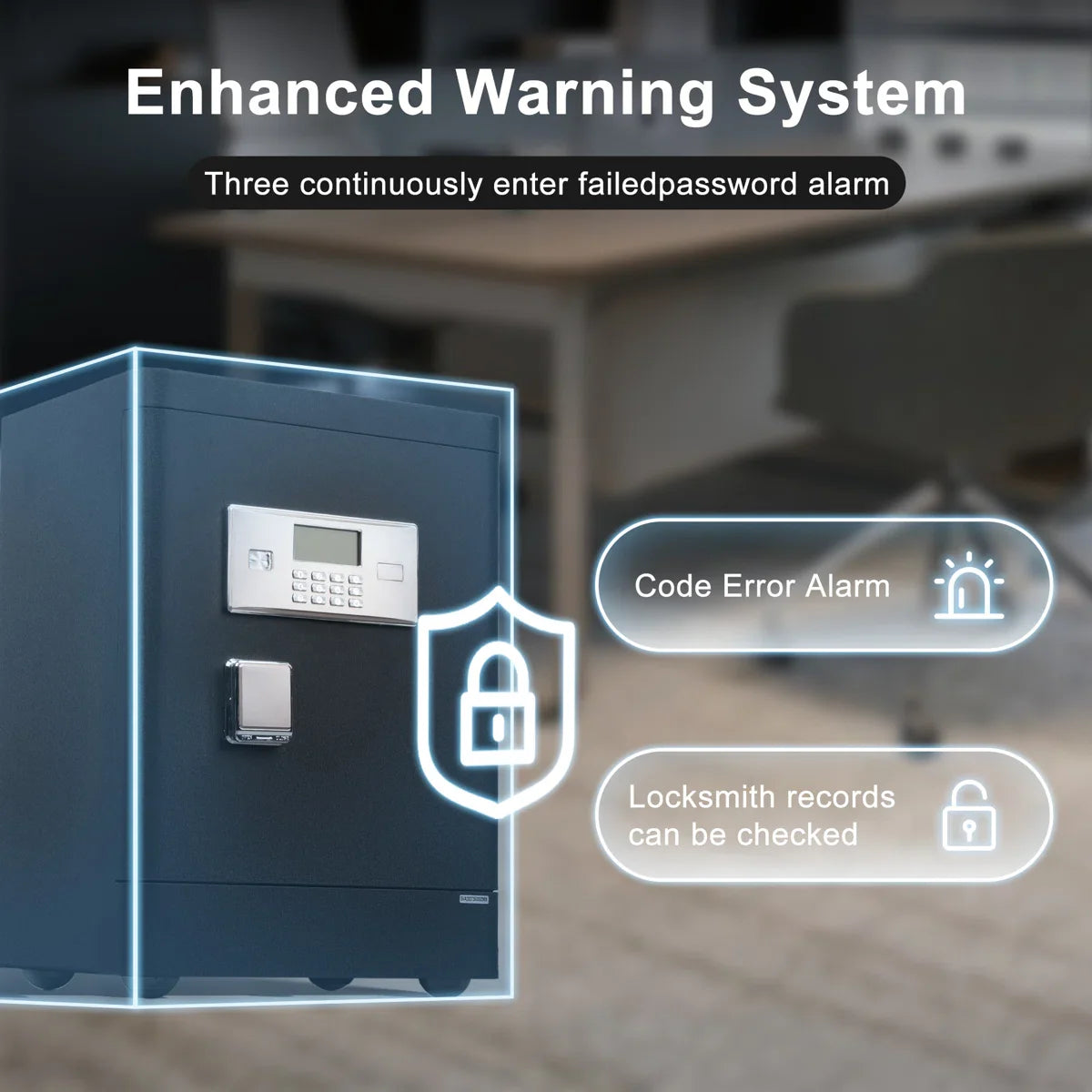 Security Safe with Wheels, Inner Key Box & Fireproof Document Bag