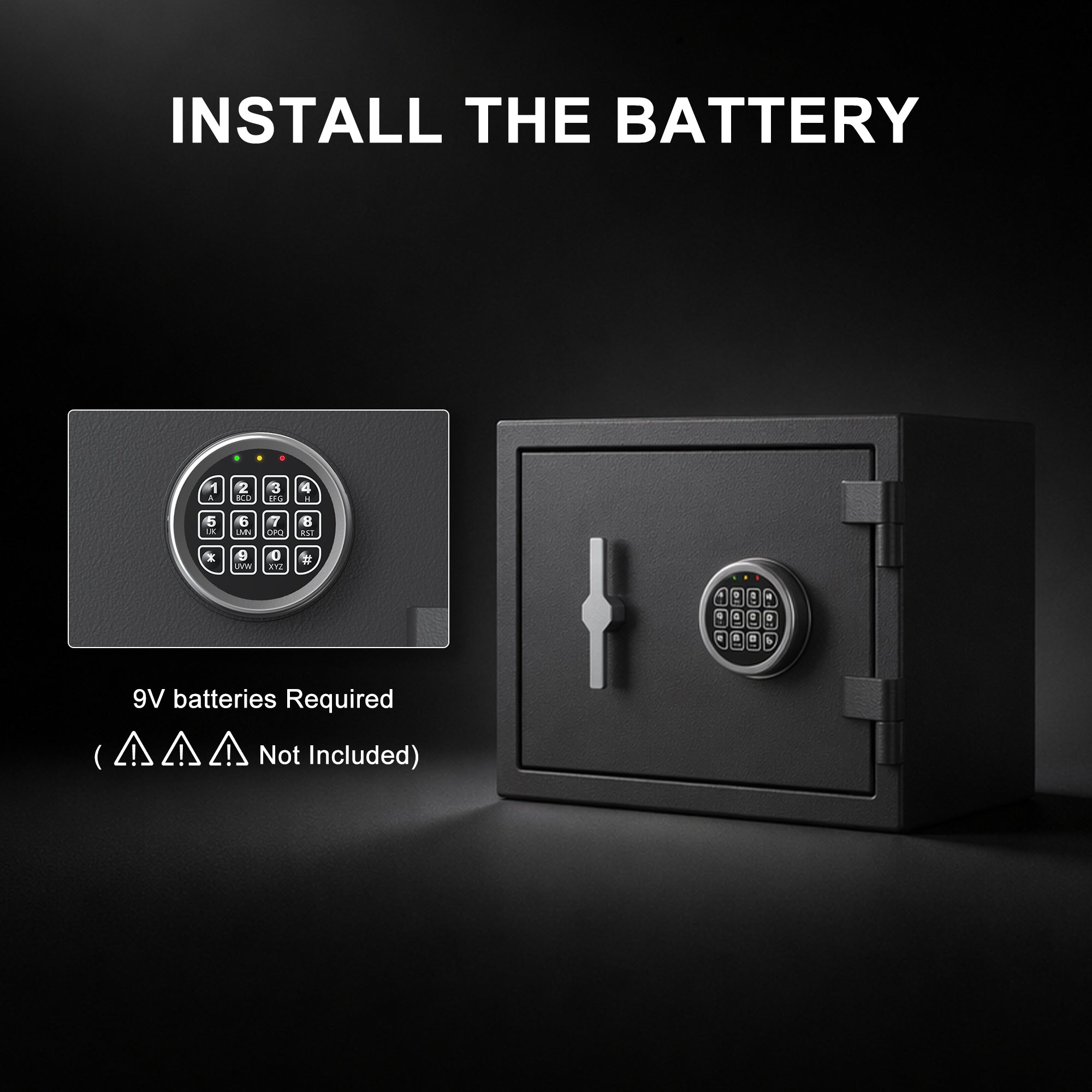1.3 Cu Ft Fireproof Home Safe with Keypad Lock Alarm Heavy Steel
