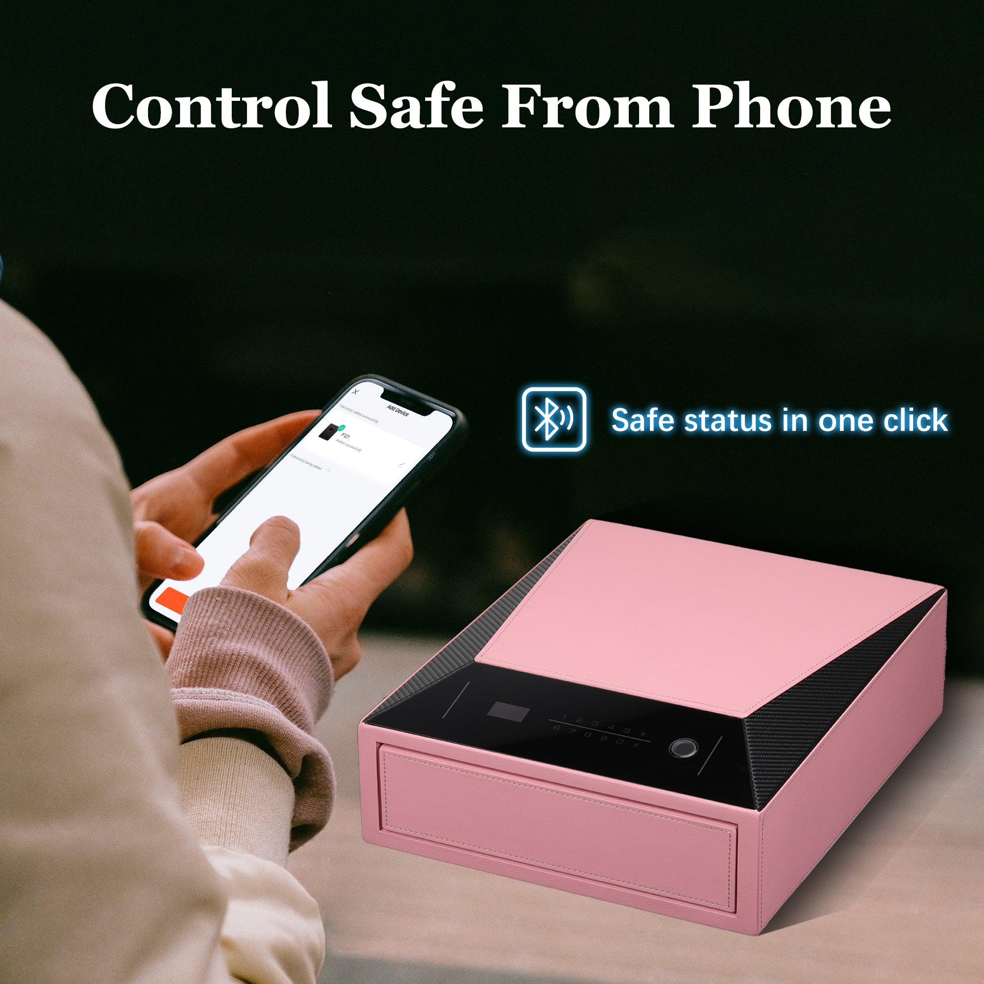 Smart Jewelry Safe Box with Fingerprint, Bluetooth & Auto Open