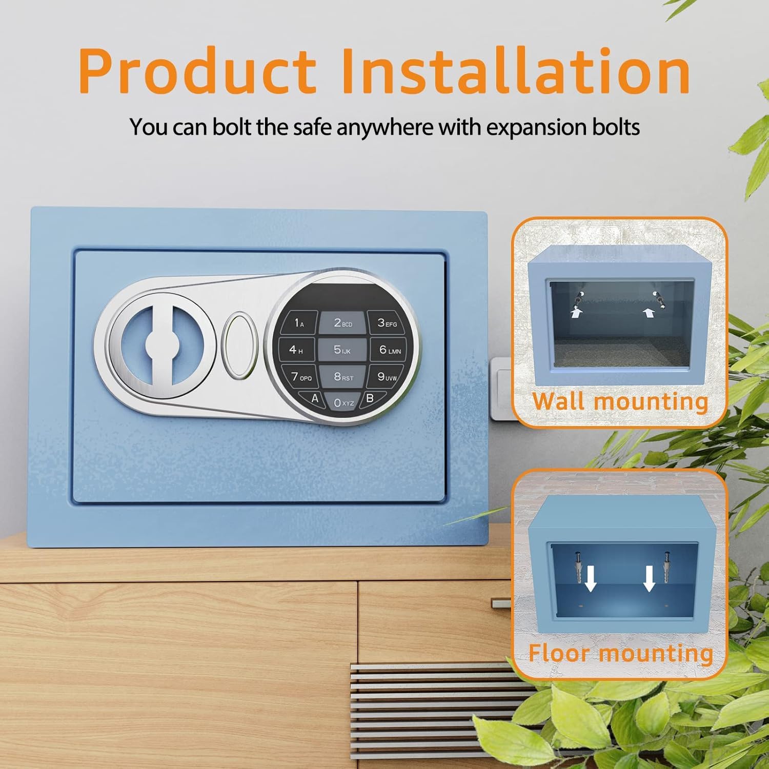 0.23 Cu Ft Small Digital Safe Box with Keypad & Keys, Compact Home Lock Box