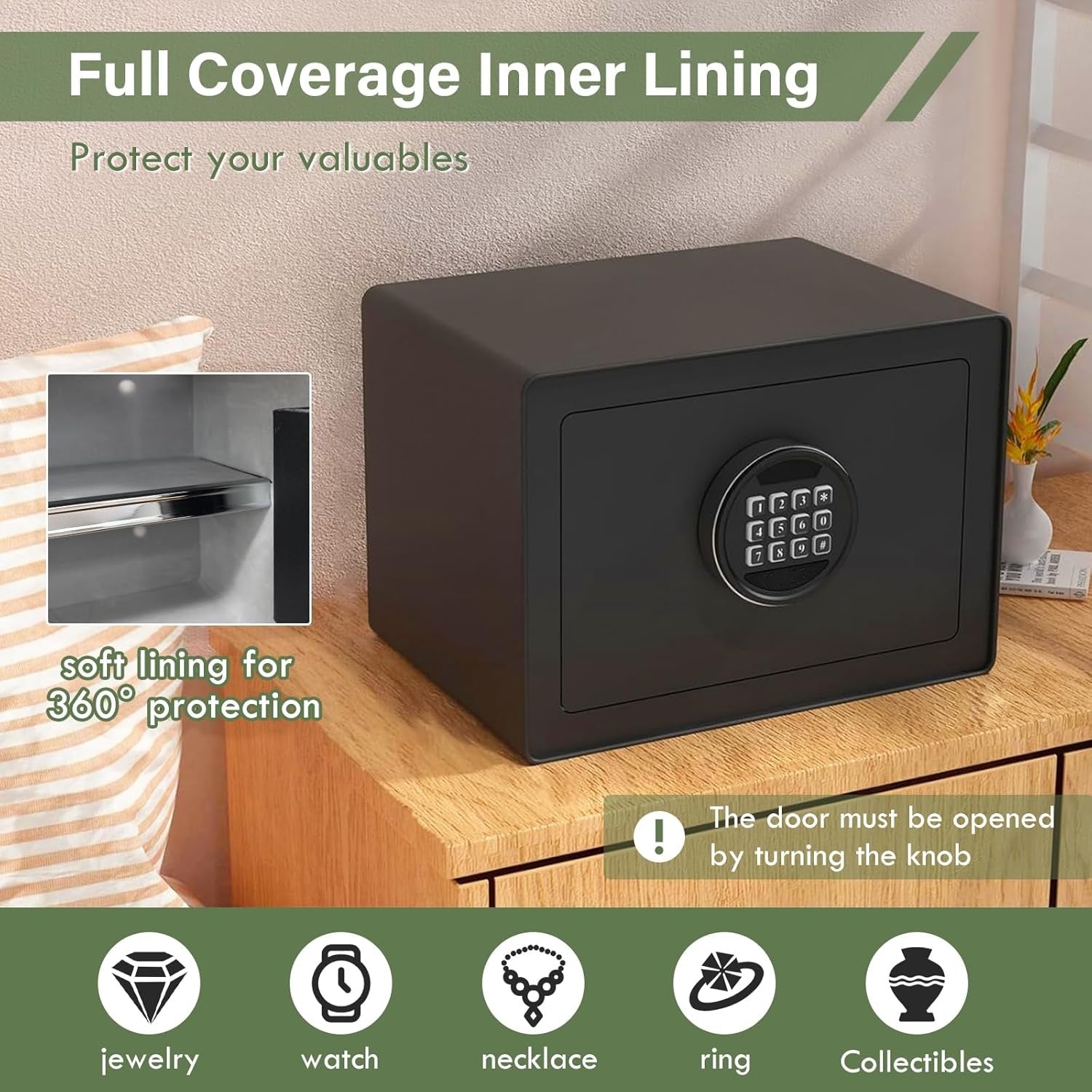 1.2 Cu.Ft Digital Jewelry Safe Box with Keypad, Steel