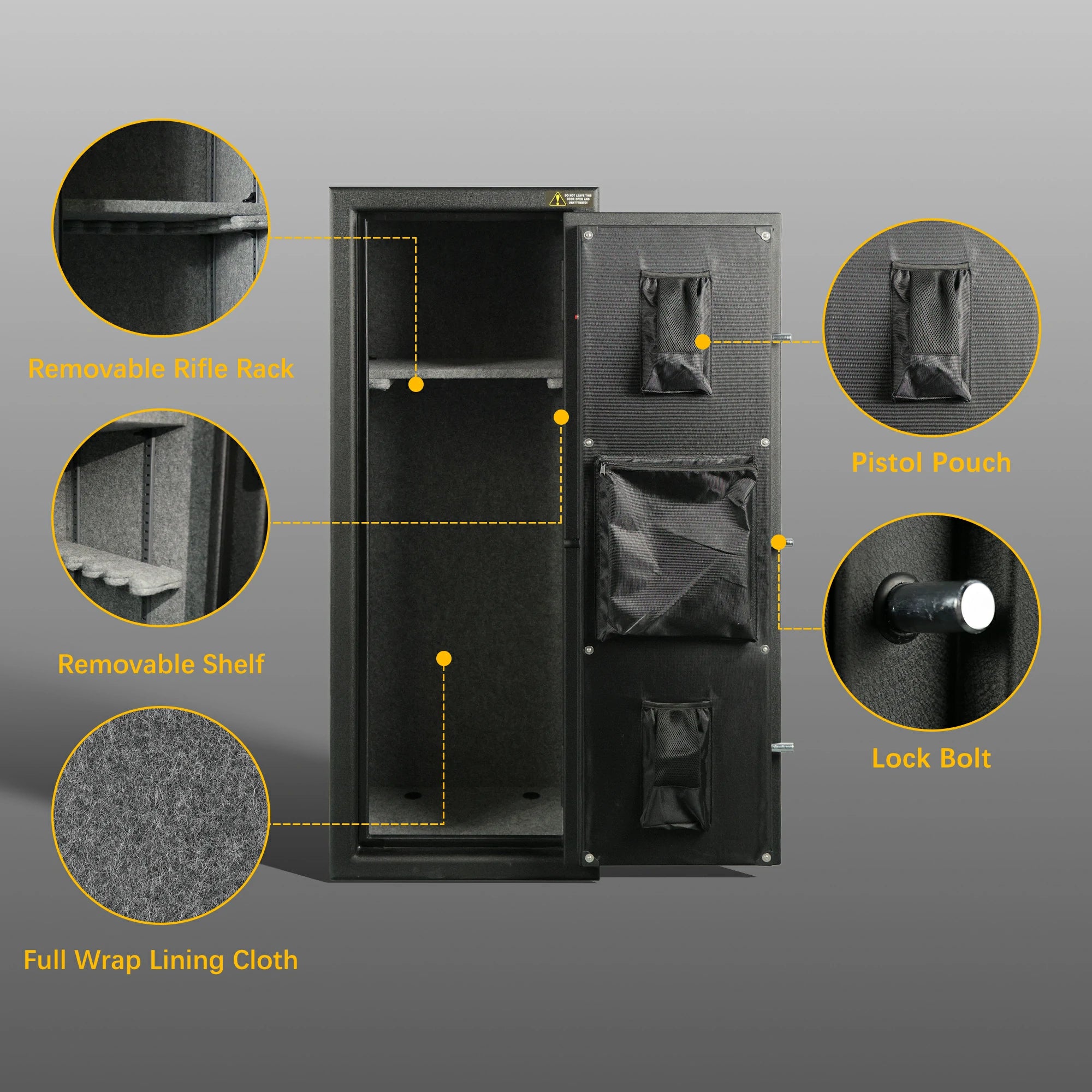 14 Gun Fireproof Safe Cabinet, Electronic Lock, No Assembly