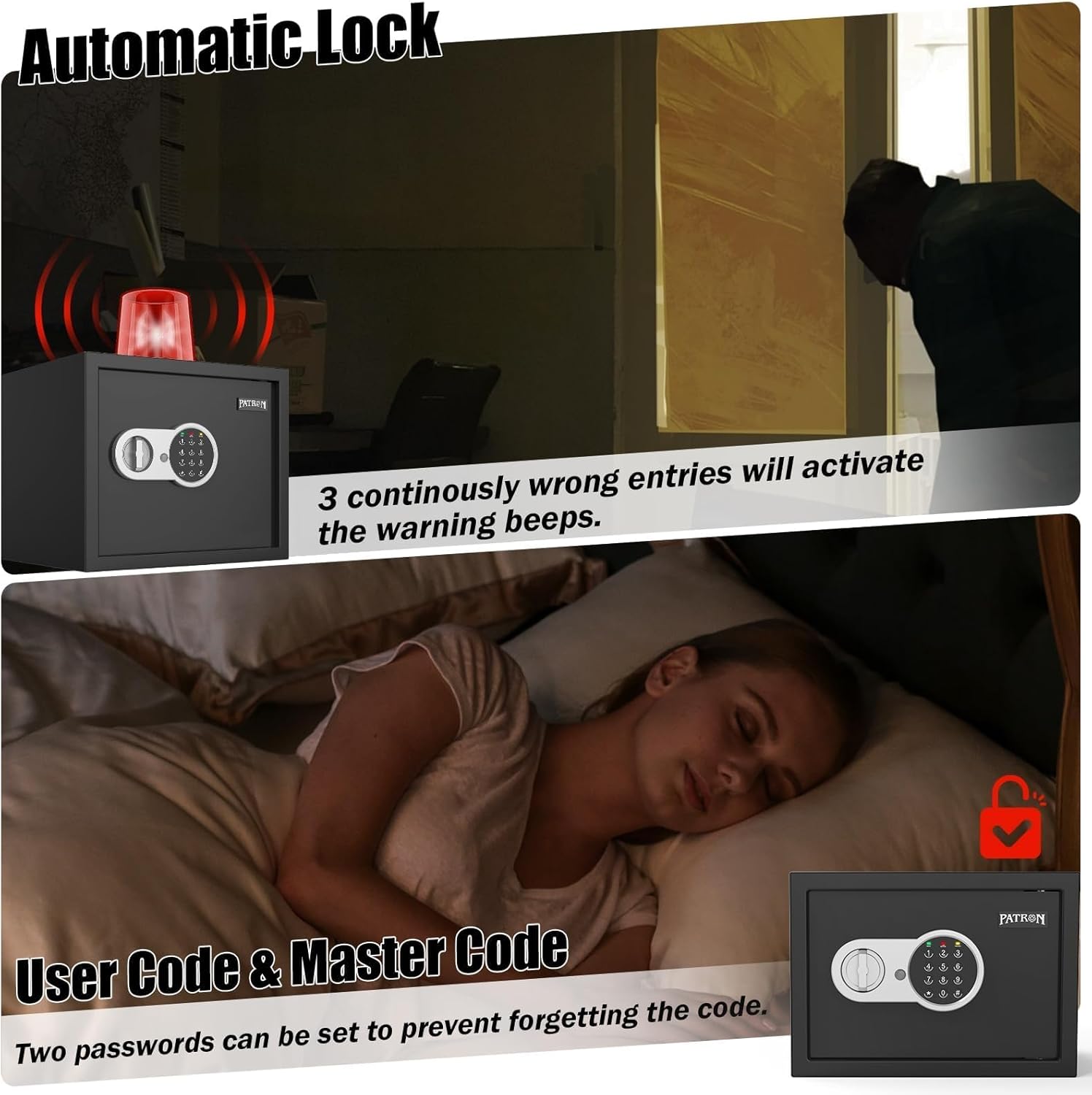 1.2 Cu Ft Home Safe with Keypad Lock Alarm Steel Cabinet with Shelf