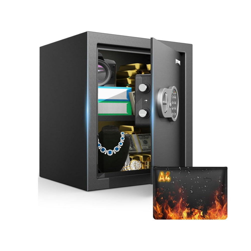 2.3 Cu Ft Fireproof Home Safe with Electronic Keypad & Alarm