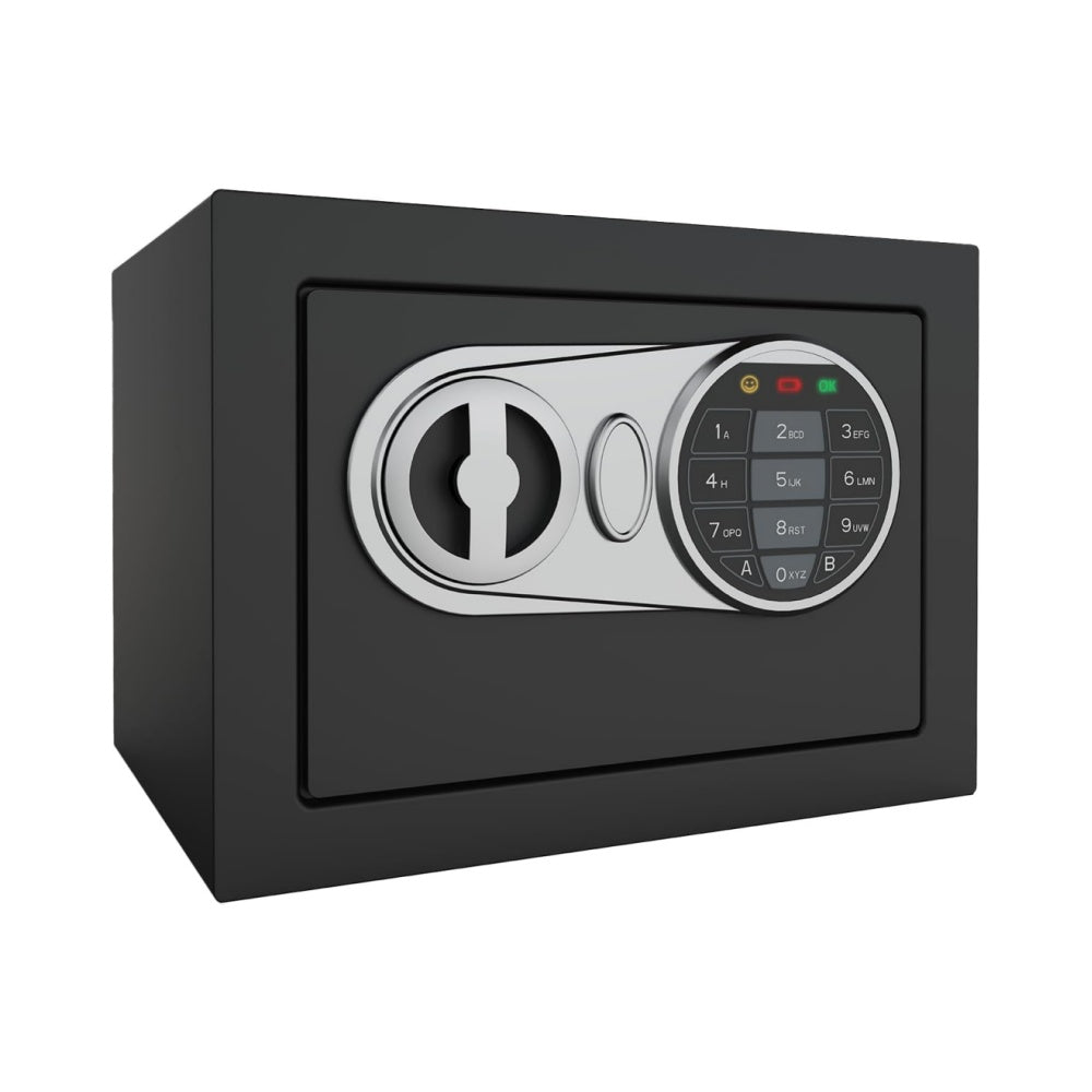 0.23 Cu Ft Small Digital Safe Box with Keypad & Keys, Compact Home Lock Box