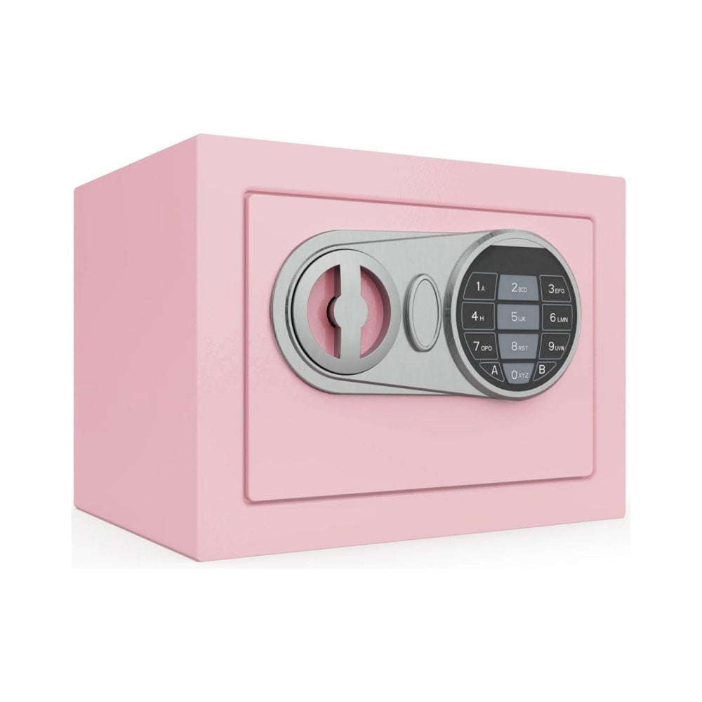 0.23 Cu Ft Small Digital Safe Box with Keypad & Keys, Compact Home Lock Box
