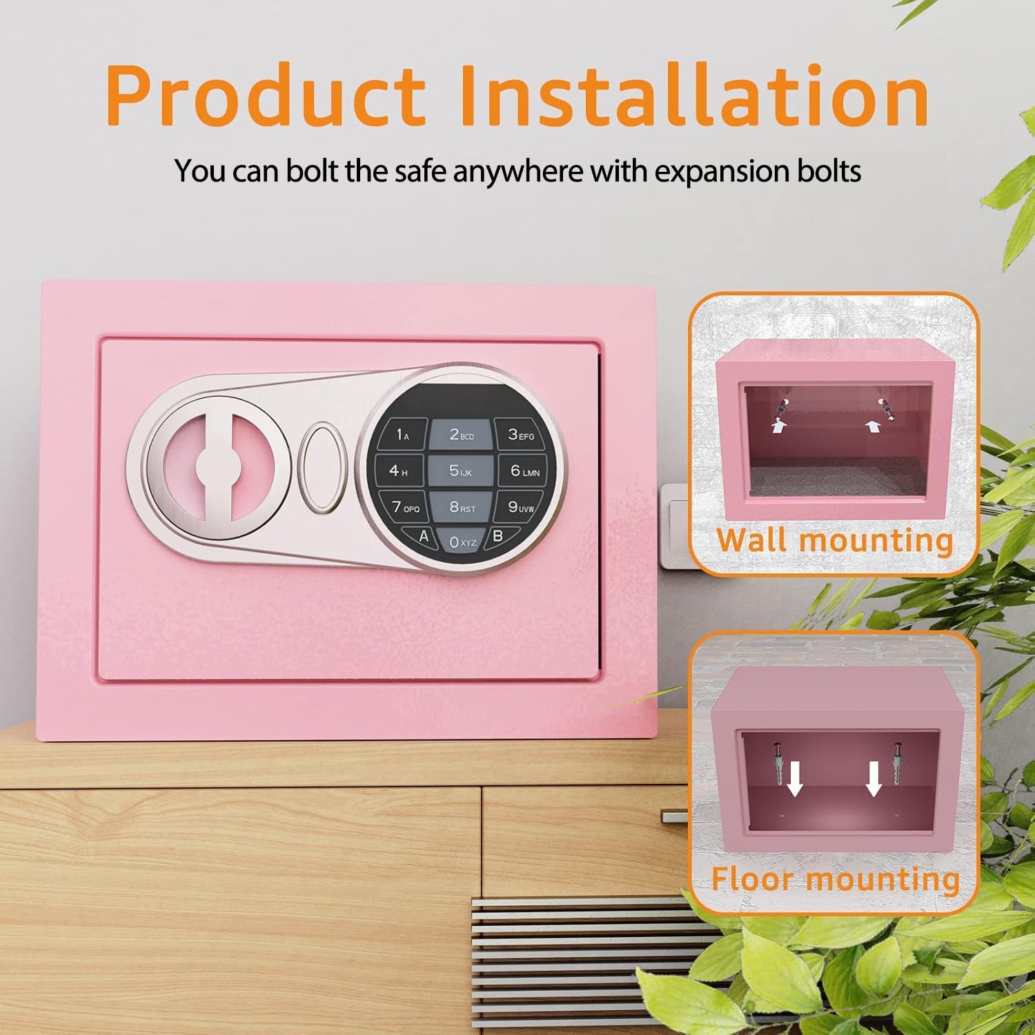 0.23 Cu Ft Small Digital Safe Box with Keypad & Keys, Compact Home Lock Box