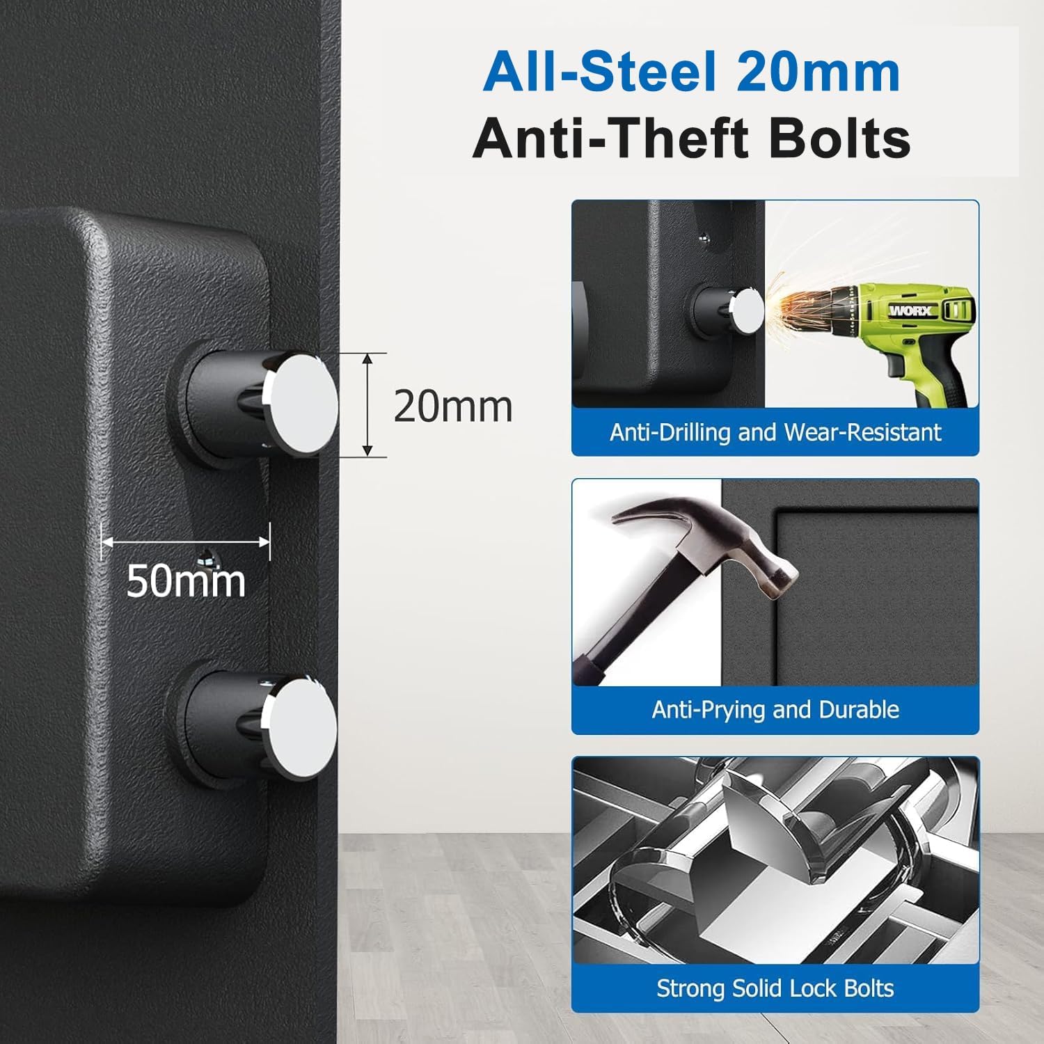 2.3 Cu Ft Fireproof Home Safe with Electronic Keypad & Alarm