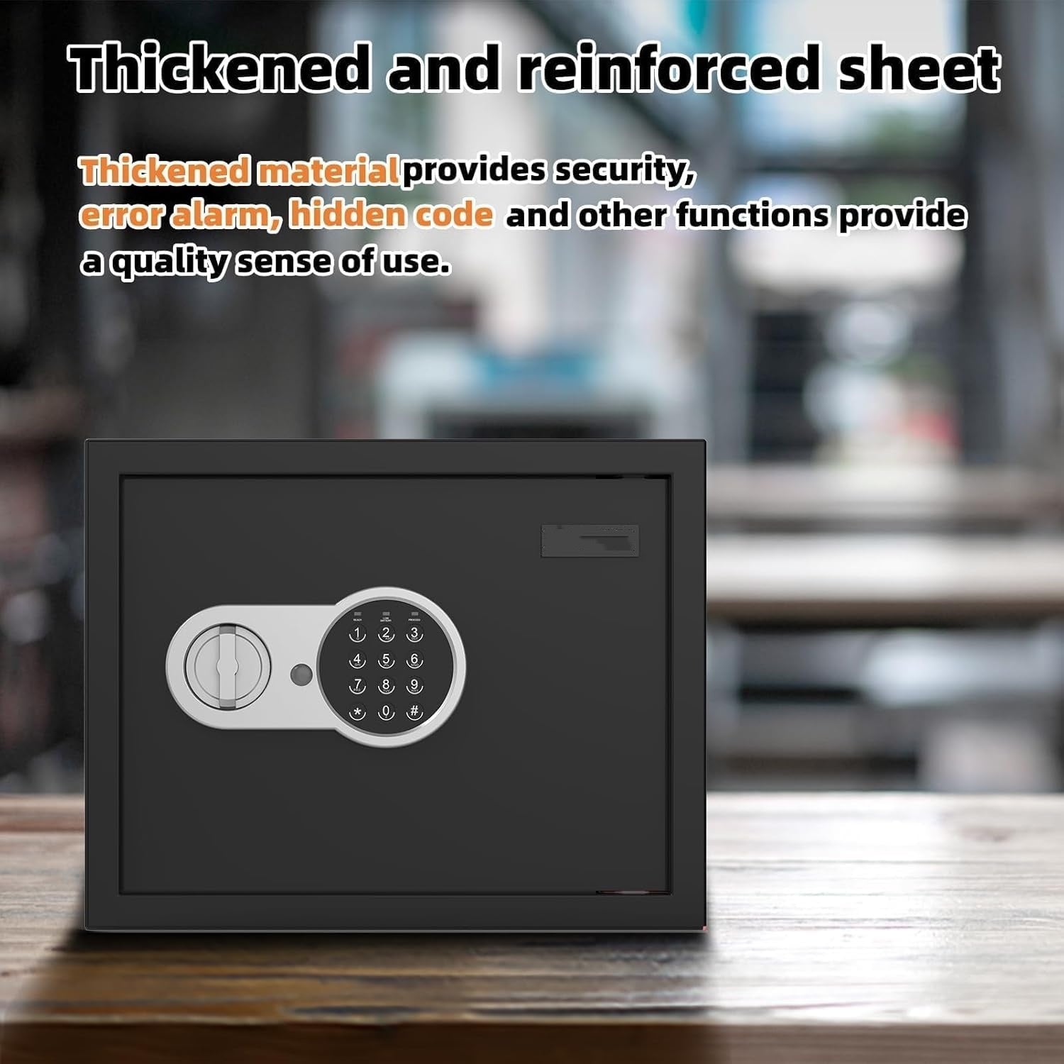1.2 Cu Ft Home Safe with Keypad Lock Alarm Steel Cabinet with Shelf