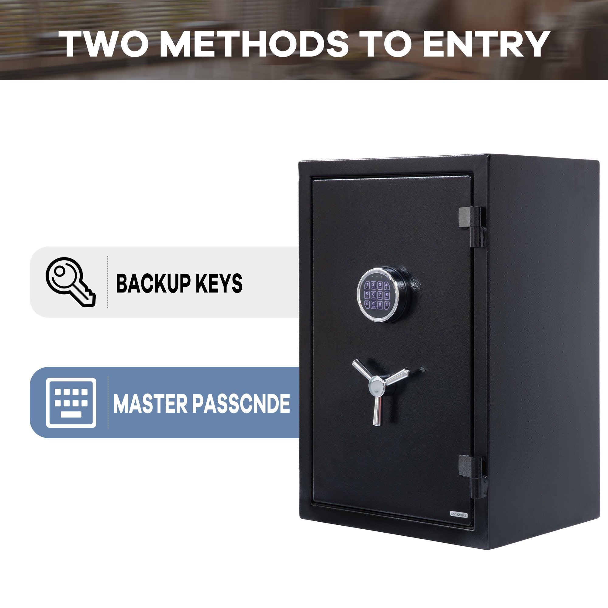 2.5 Cu Ft Fireproof Safe with Programmable Electronic Keypad(Black-with Gun Bag)