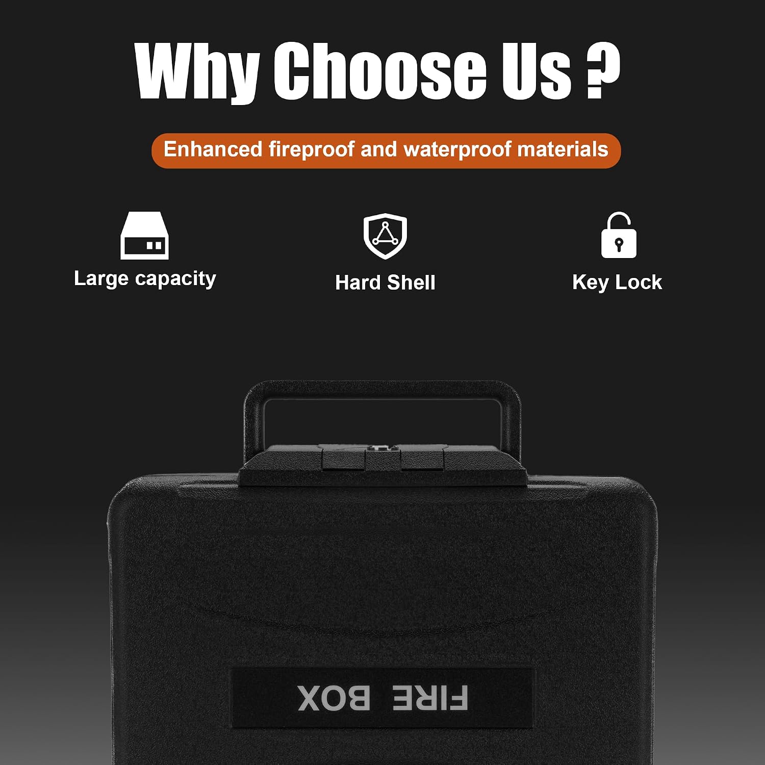 0.57 Cu Fireproof Waterproof Safe Document Portable Box Key Lock and Handle