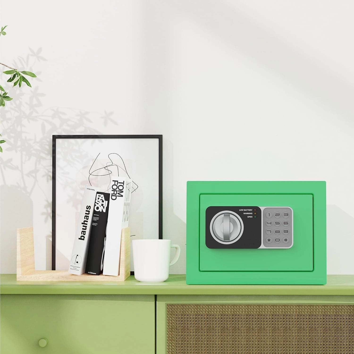 0.24 cu ft Small Electronic Safe Box with Key, Wall or Cabinet Mount