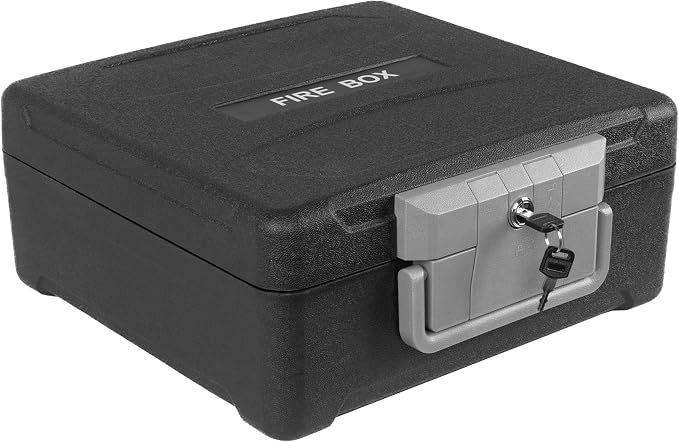 0.57 Cu Fireproof Waterproof Safe Document Portable Box Key Lock and Handle