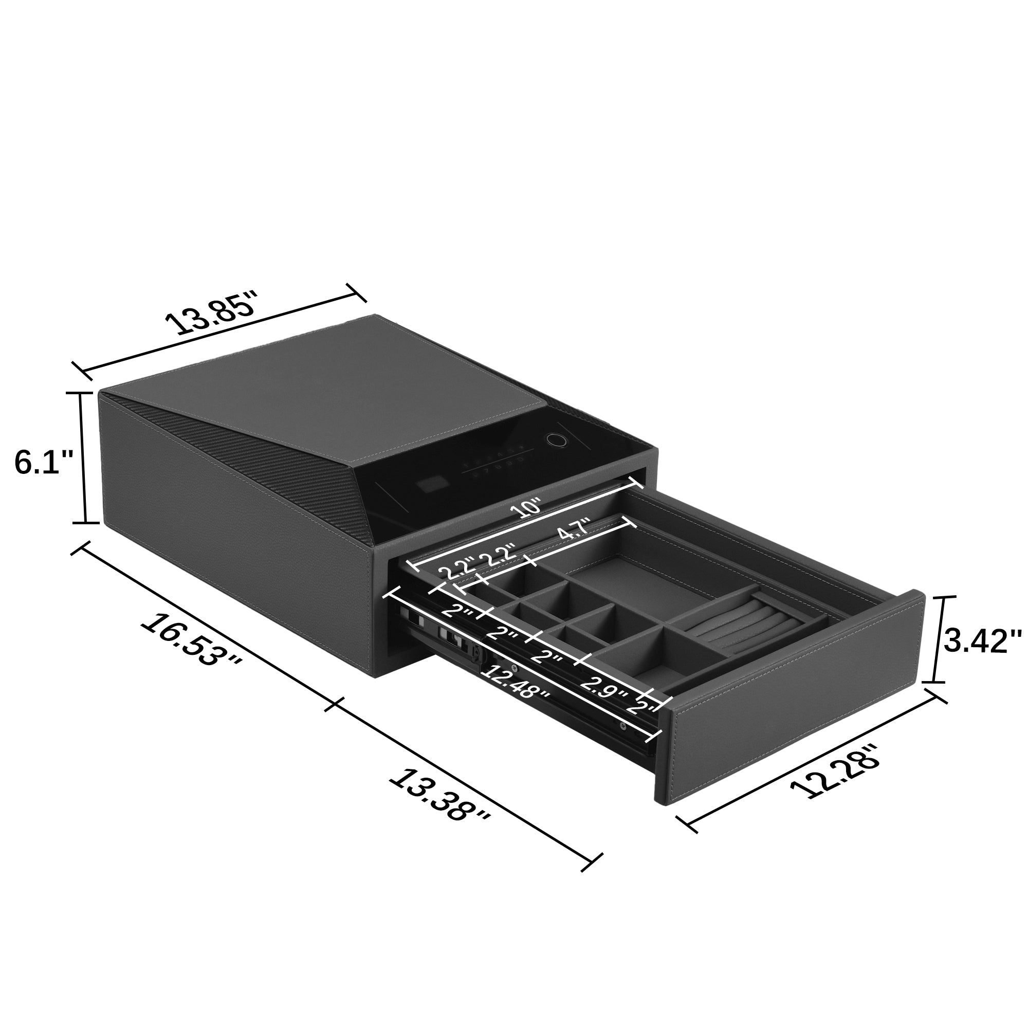 Smart Jewelry Safe Box with Fingerprint, Bluetooth & Auto Open