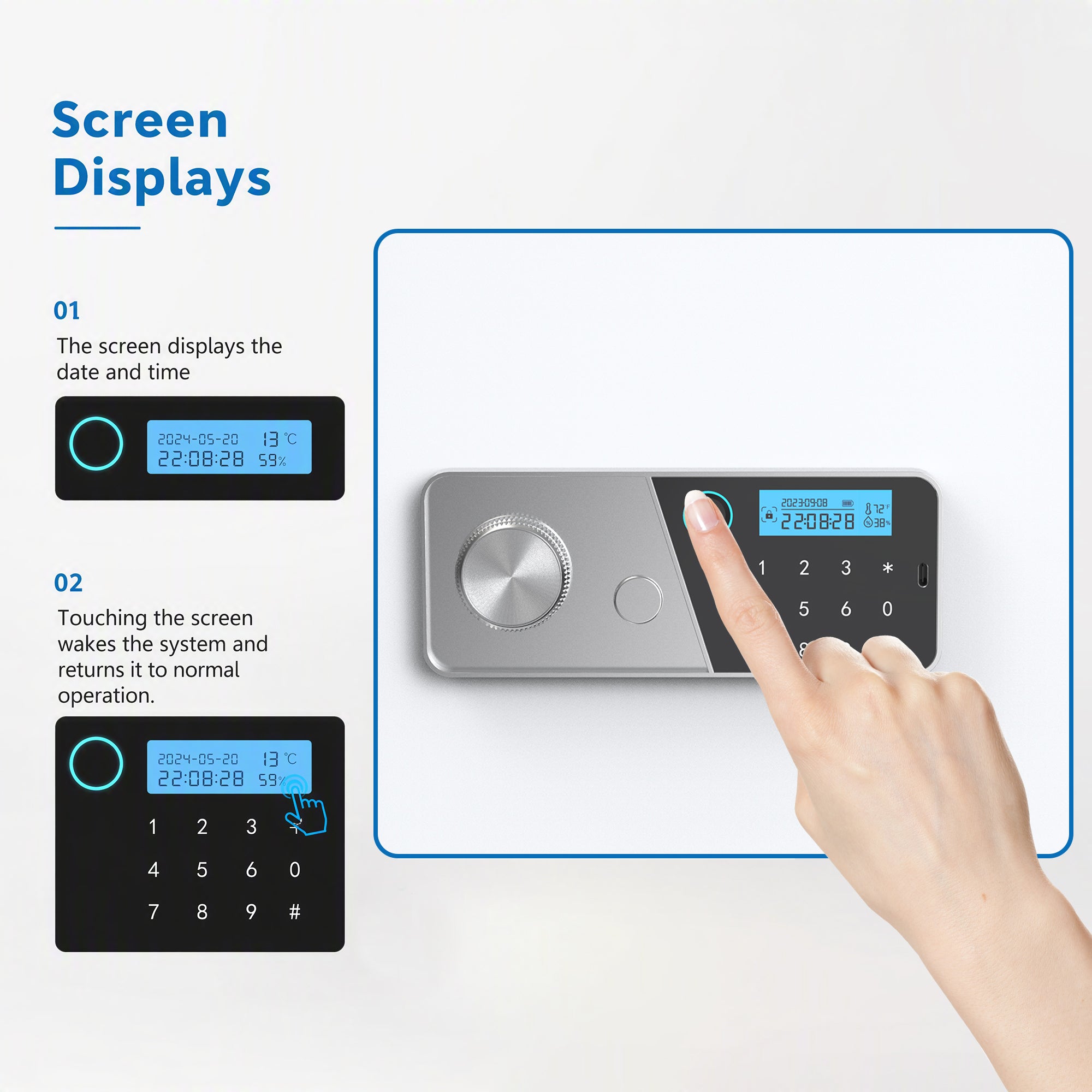 VALINIRT 19.7-Inch Tall Biometric Home Safe with Fingerprint & Digital Keypad, Anti-Pry Design and Alarm