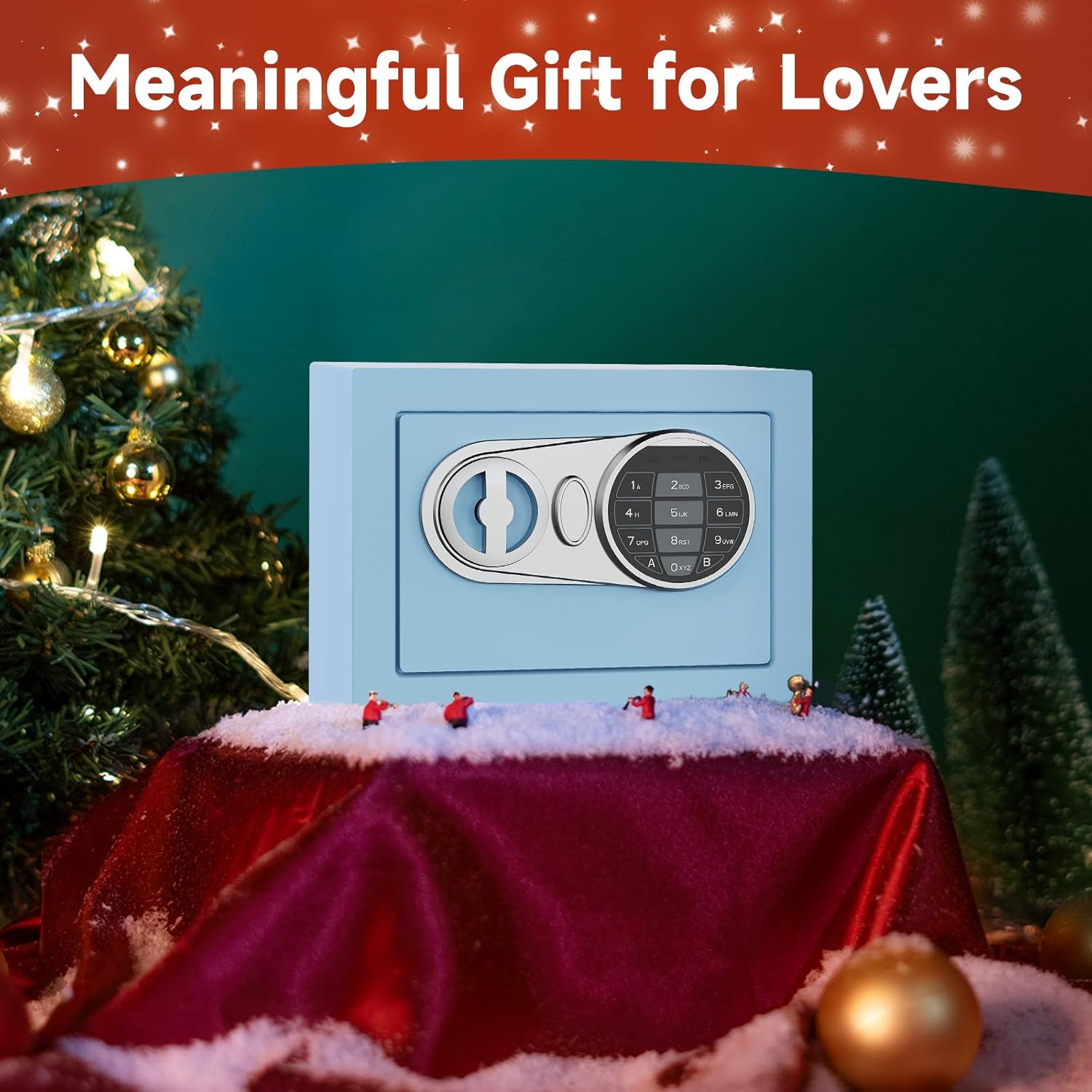 0.23 Cu Ft Small Digital Safe Box with Keypad & Keys, Compact Home Lock Box