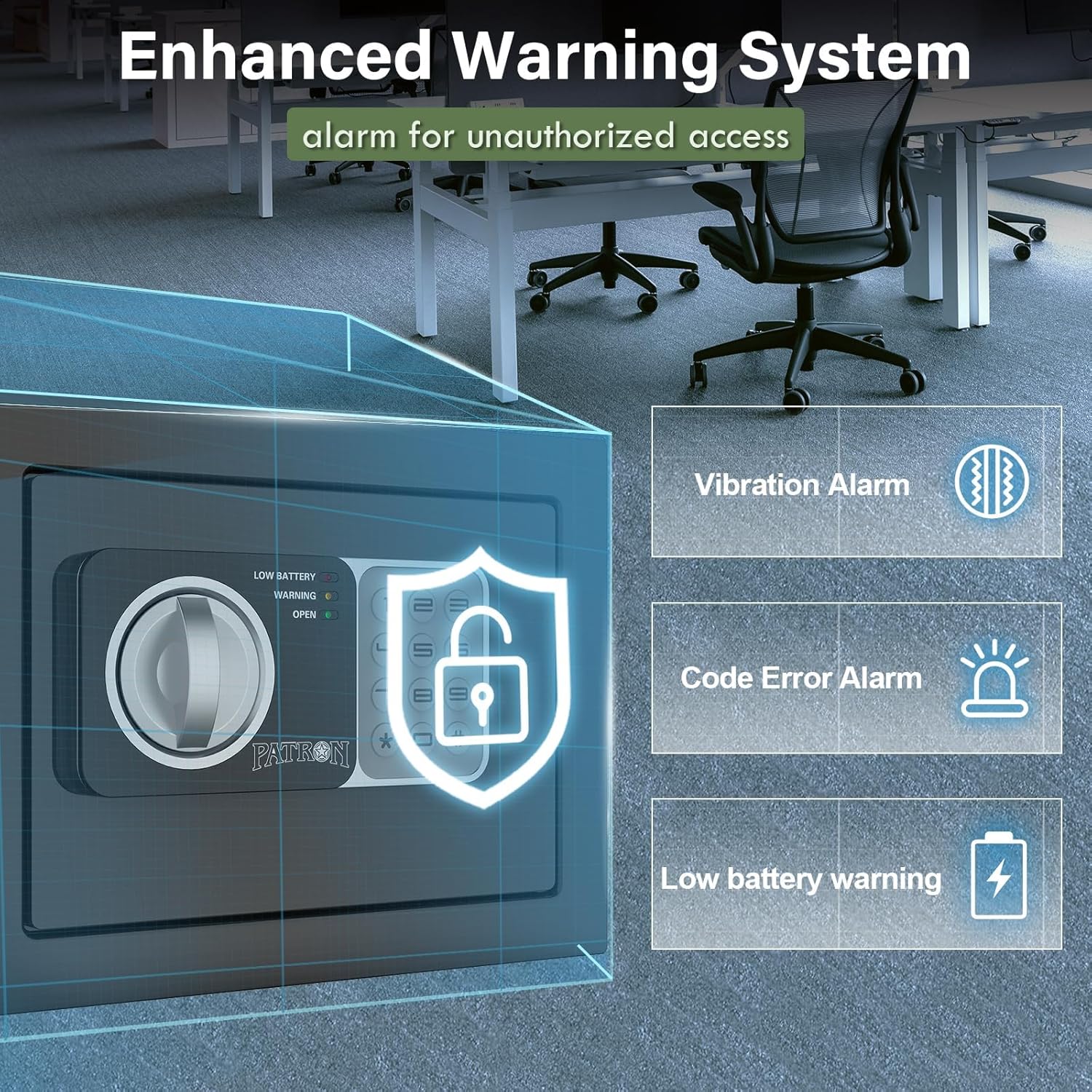0.24 cu ft Small Electronic Safe Box with Key, Wall or Cabinet Mount