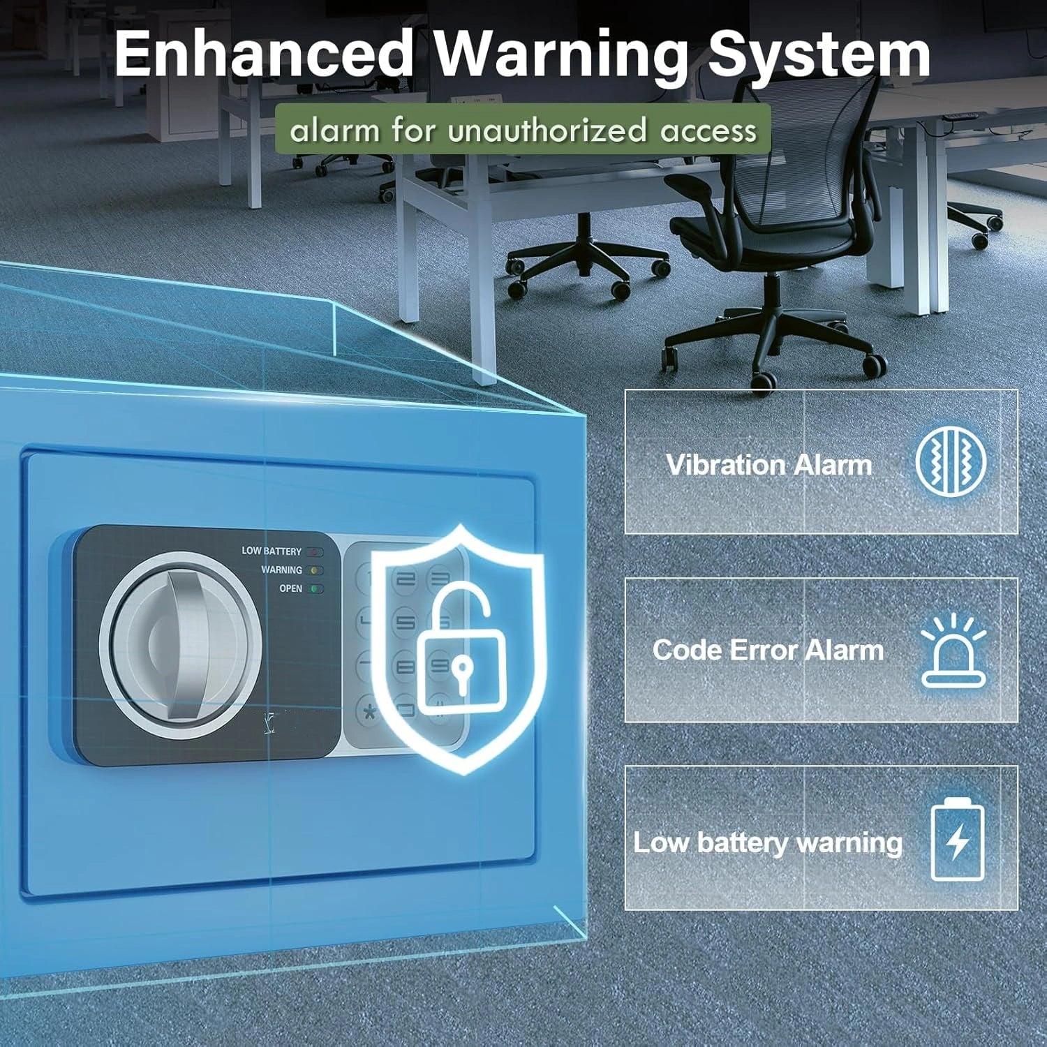 0.24 cu ft Small Electronic Safe Box with Key, Wall or Cabinet Mount