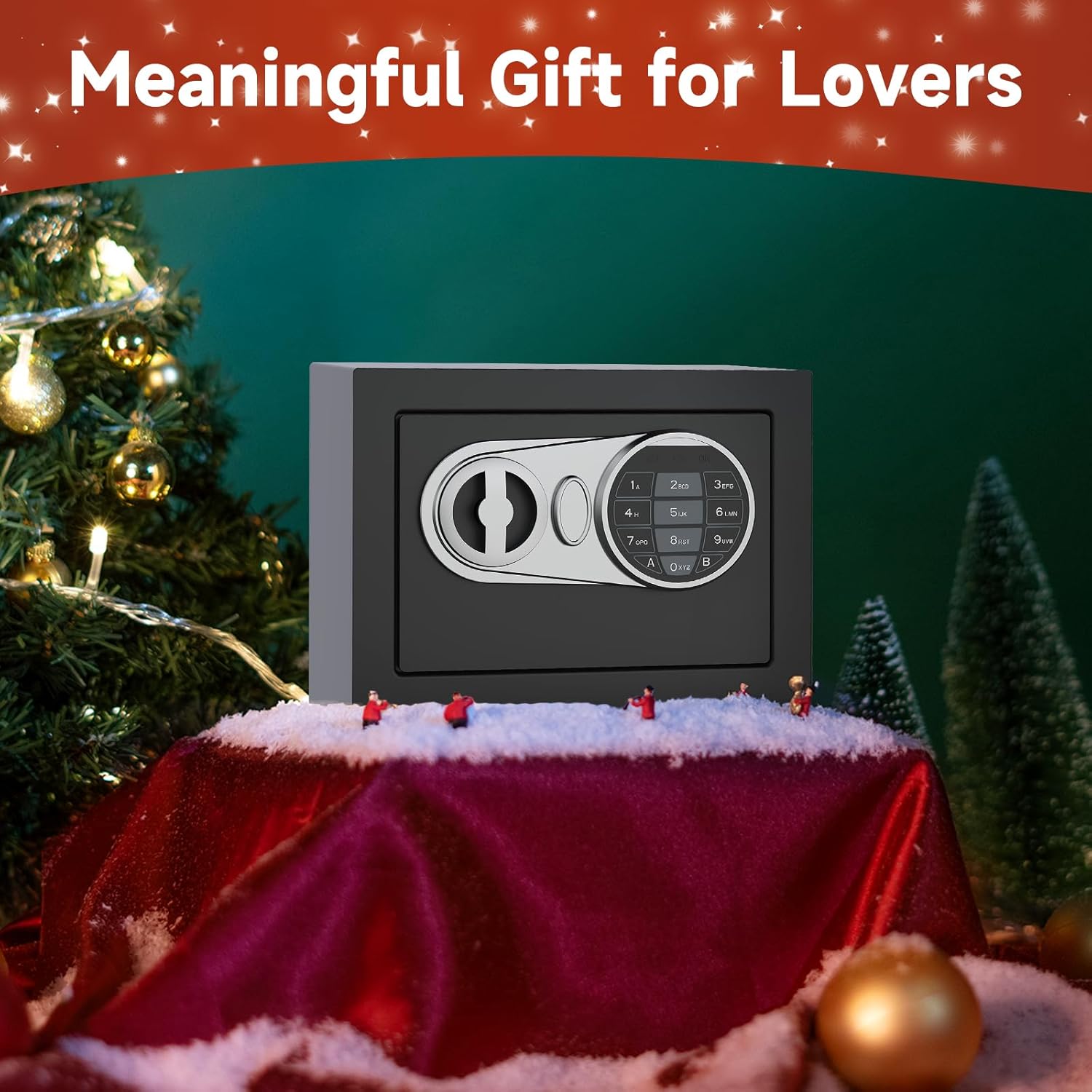 0.23 Cu Ft Small Digital Safe Box with Keypad & Keys, Compact Home Lock Box