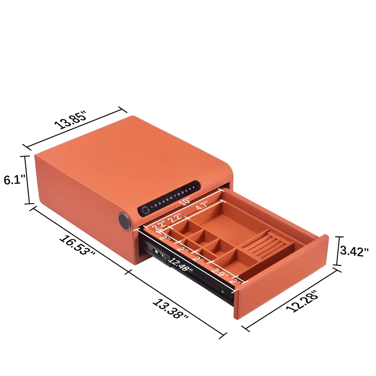 Smart Jewelry Safe Box with Bluetooth, Fingerprint Lock & Auto Open