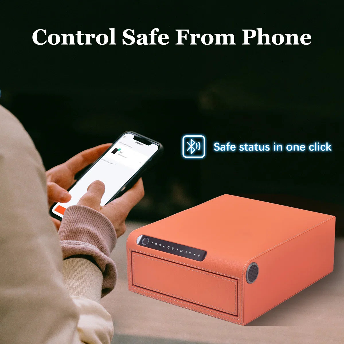 Smart Jewelry Safe Box with Bluetooth, Fingerprint Lock & Auto Open