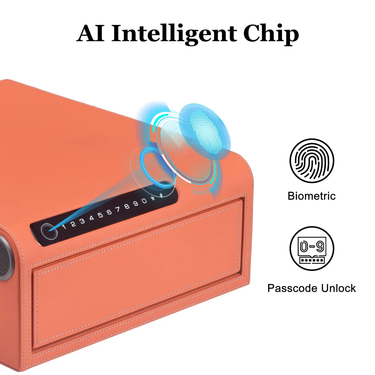 Smart Jewelry Safe Box with Bluetooth, Fingerprint Lock & Auto Open