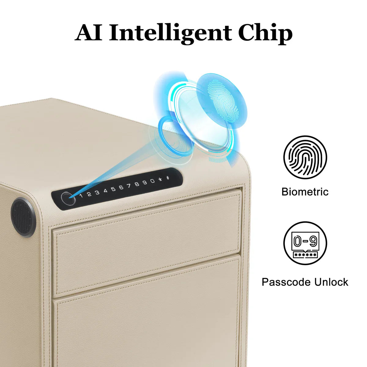 Smart Jewelry Safe Box with Bluetooth, Fingerprint Lock & Auto Open