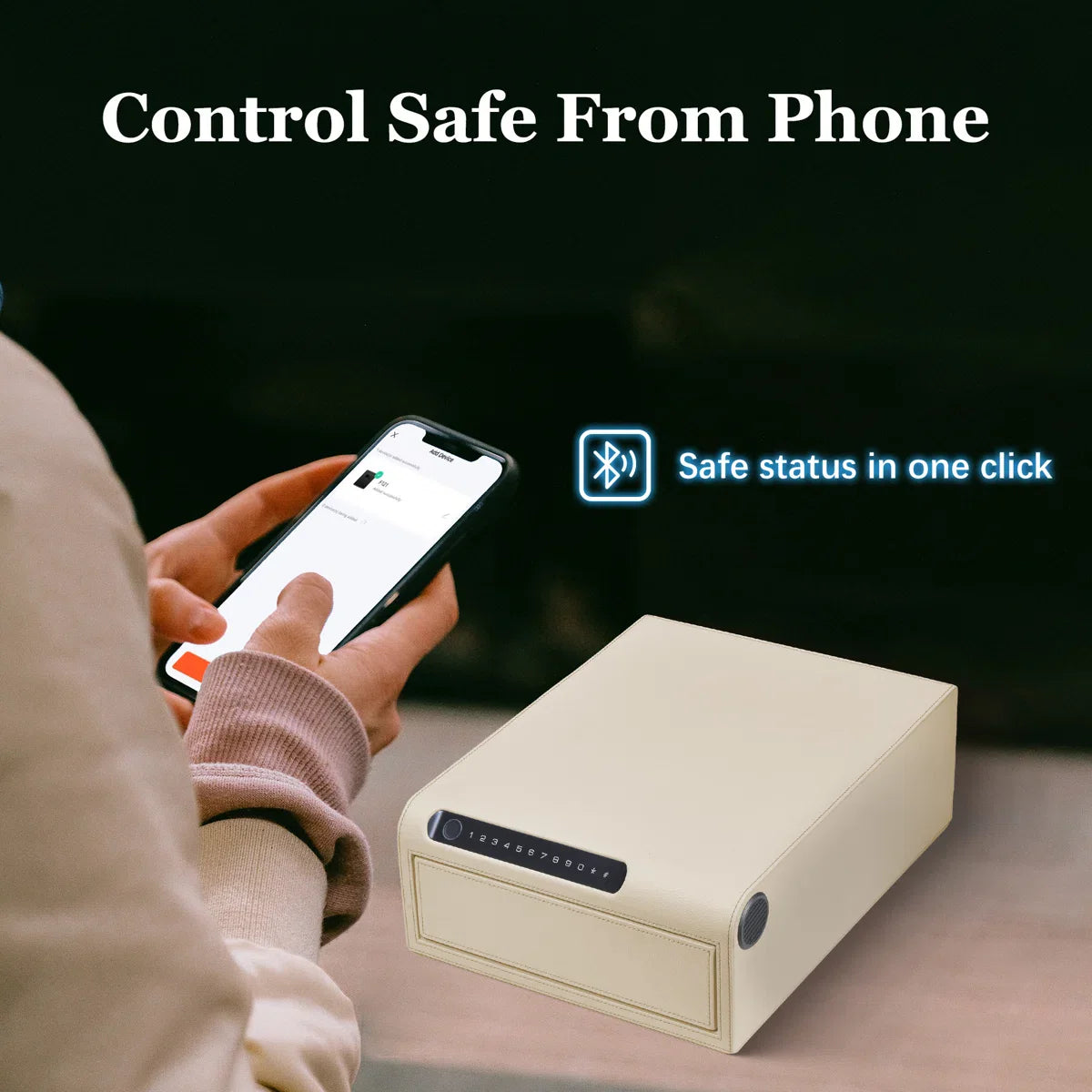 Smart Jewelry Safe Box with Bluetooth, Fingerprint Lock & Auto Open