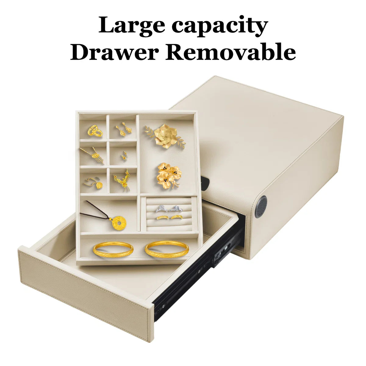 Smart Jewelry Safe Box with Bluetooth, Fingerprint Lock & Auto Open