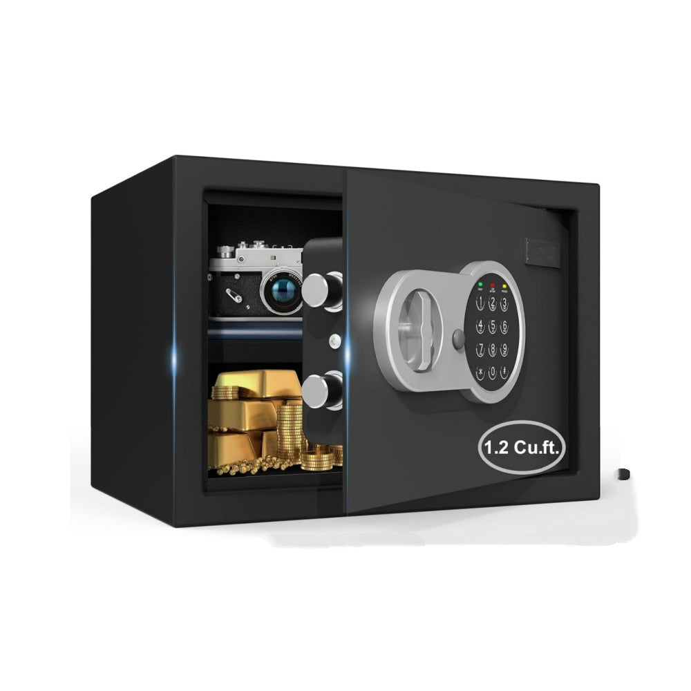 1.2 Cu Ft Home Safe with Digital Keypad & Alarm, Steel Cabinet