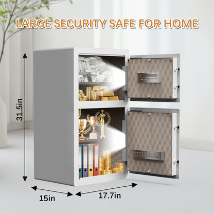 Large 4.9 Cu Ft Home Safe Steel Double Door Fingerprint Digital Lock