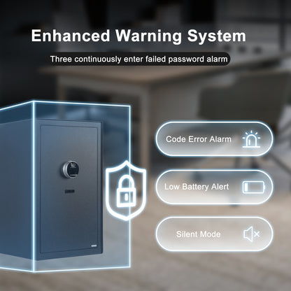 4.7 Cu Ft Fingerprint Home Safe with Fireproof Bag, Drawer & Shelves