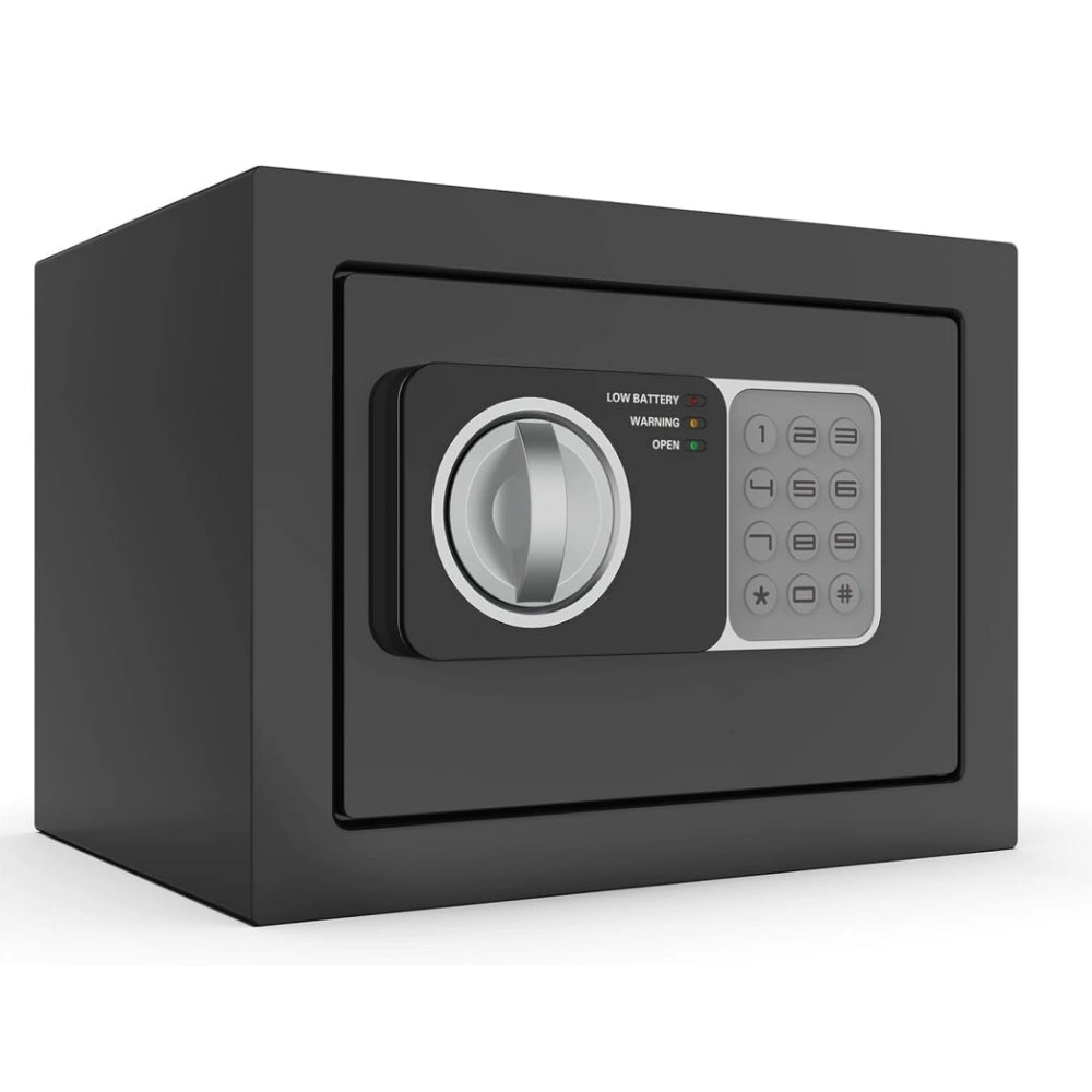 0.24 cu ft Small Electronic Safe Box with Key, Wall or Cabinet Mount