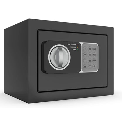 0.24 cu ft Small Electronic Safe Box with Key, Wall or Cabinet Mount