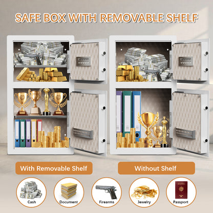 Large 4.9 Cu Ft Home Safe Steel Double Door Fingerprint Digital Lock