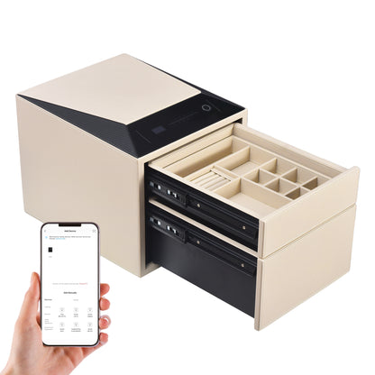 Smart Jewelry Safe Box with Fingerprint, Bluetooth & Auto Open
