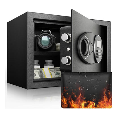 1.6 Cu Ft Fireproof Safe Box with Keypad & Key, Charging Port