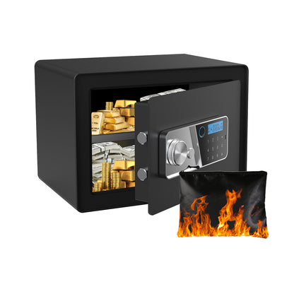 VALINIRT 9.8-Inch Biometric Home Safe with Fingerprint & Digital Keypad, Anti-Pry Design and Alarm