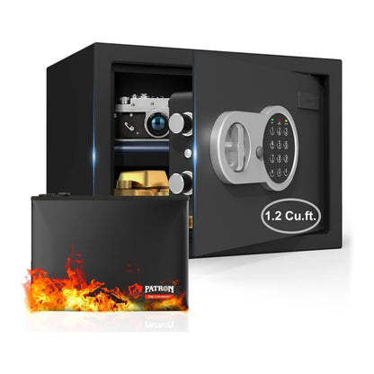 1.2 Cu Ft Home Safe with Keypad Lock Alarm Steel Cabinet with Shelf