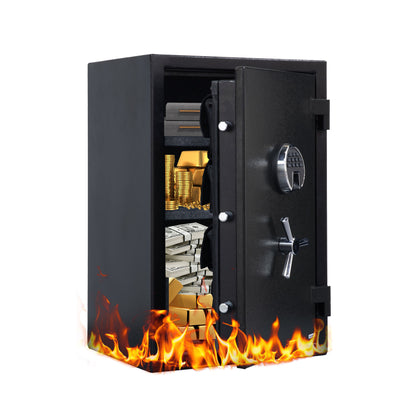 Fireproof Safe with Fingerprint & Programmable Keypad (Black-with Gun Bag)