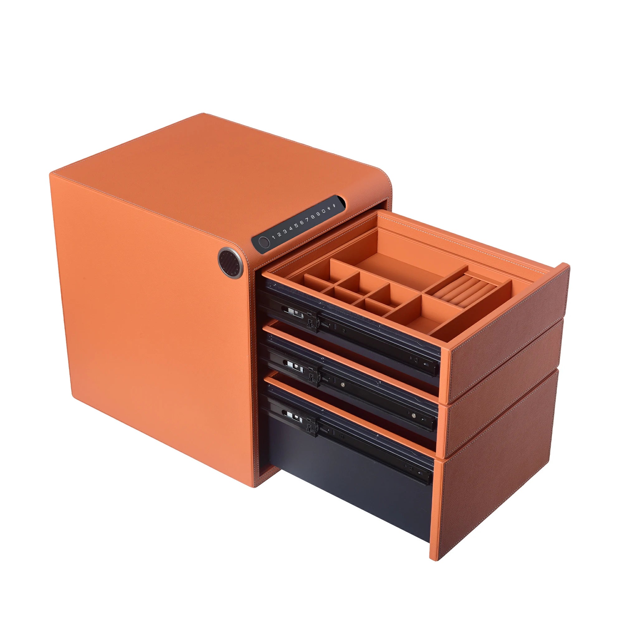3 Drawers Smart Jewelry Safe Box with Bluetooth, Fingerprint Lock & Auto Open