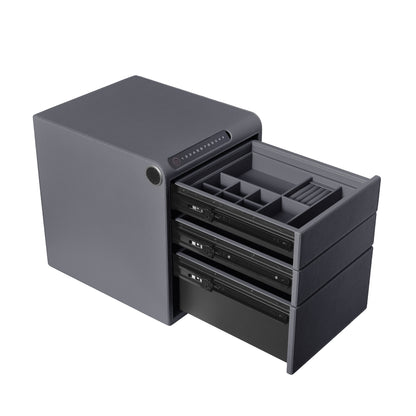 3 Drawers Smart Jewelry Safe Box with Bluetooth, Fingerprint Lock & Auto Open