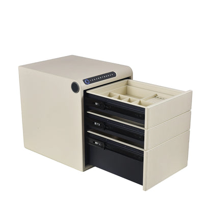 3 Drawers Smart Jewelry Safe Box with Bluetooth, Fingerprint Lock & Auto Open