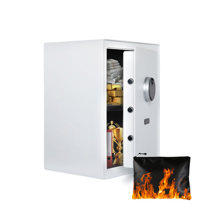 2.0 Cu Ft Fingerprint Home Safe Box with Fireproof Bag, Drawer & Shelf