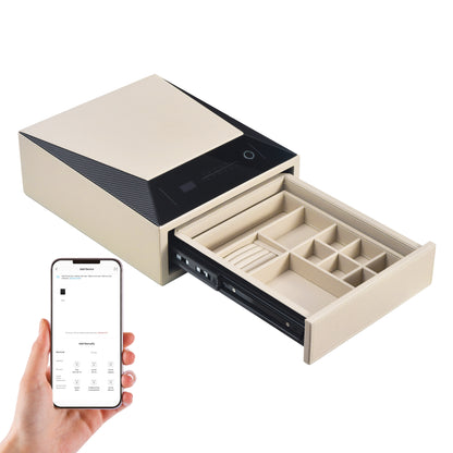 Smart Jewelry Safe Box with Fingerprint, Bluetooth & Auto Open