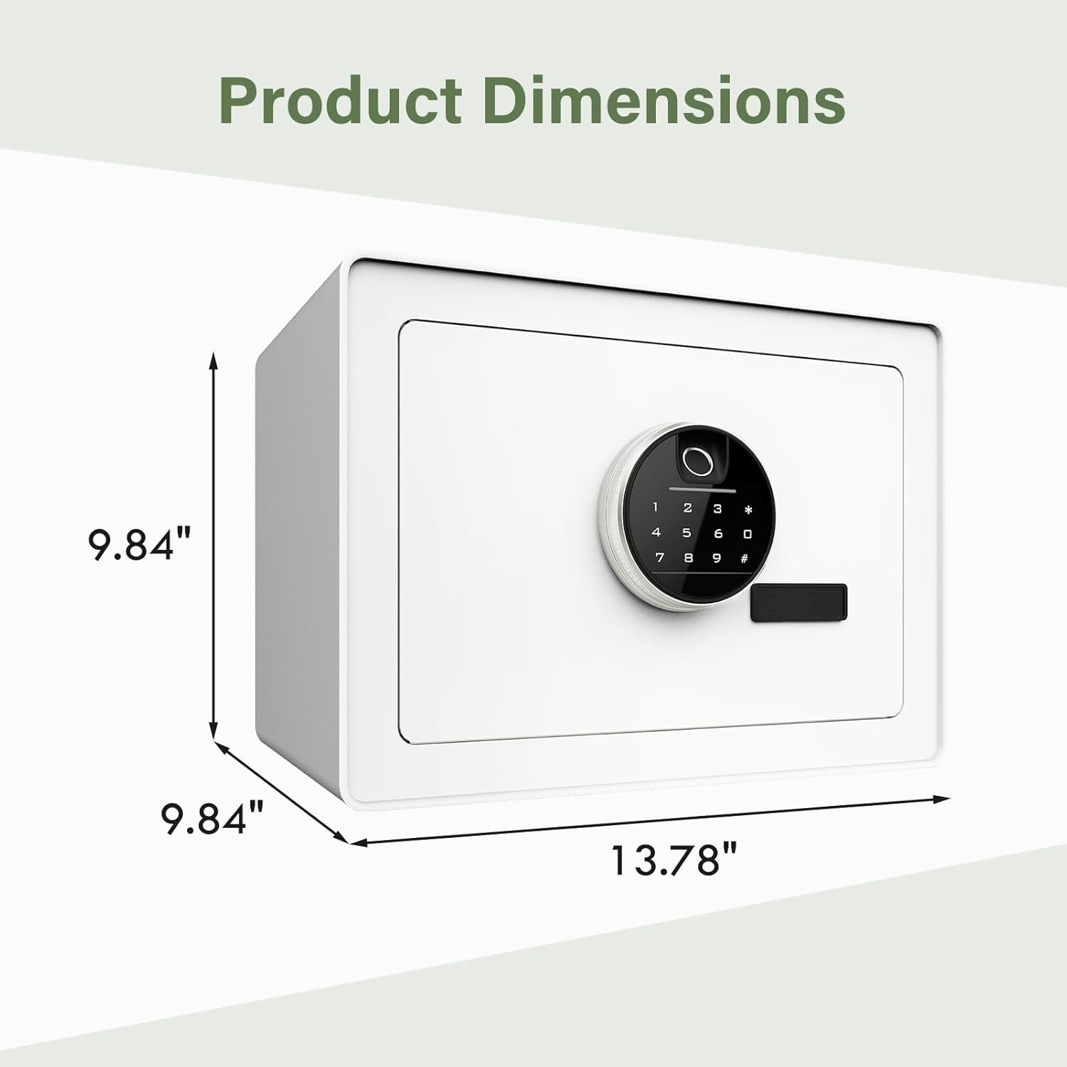 1.2 cu ft Fingerprint Safe Box with Keypad & Key, Removable Shelf